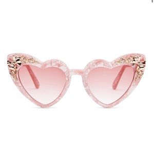Amalia Love Shack Fancy Heart Jeweled Sunglasses